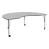 Gray Top/Silver Frame |#| Commercial Adjustable Height Kidney Activity Table with Locking Casters-Gray