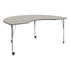 Light Gray Top/Silver Frame |#| Commercial Adjustable Height Kidney Activity Table with Locking Casters-LTGY