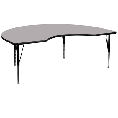 Commercial Adjustable Height Kidney Activity Table with Short Legs - View 1