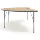 Light Natural Top/Silver Frame |#| Commercial Adjustable Height Kidney Activity Table with Short Legs in LT NAT