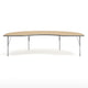 Light Natural Top/Silver Frame |#| Commercial Adjustable Height Kidney Activity Table with Short Legs in LT NAT