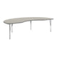Light Gray Top/Silver Frame |#| Commercial Adjustable Height Kidney Activity Table with Short Legs in Light LTGY