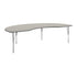 Light Gray Top/Silver Frame |#| Commercial Adjustable Height Kidney Activity Table with Short Legs in Light LTGY