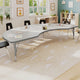 Light Gray Top/Silver Frame |#| Commercial Adjustable Height Kidney Activity Table with Short Legs in Light LTGY