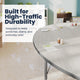 Light Gray Top/Silver Frame |#| Commercial Adjustable Height Kidney Activity Table with Short Legs in Light LTGY