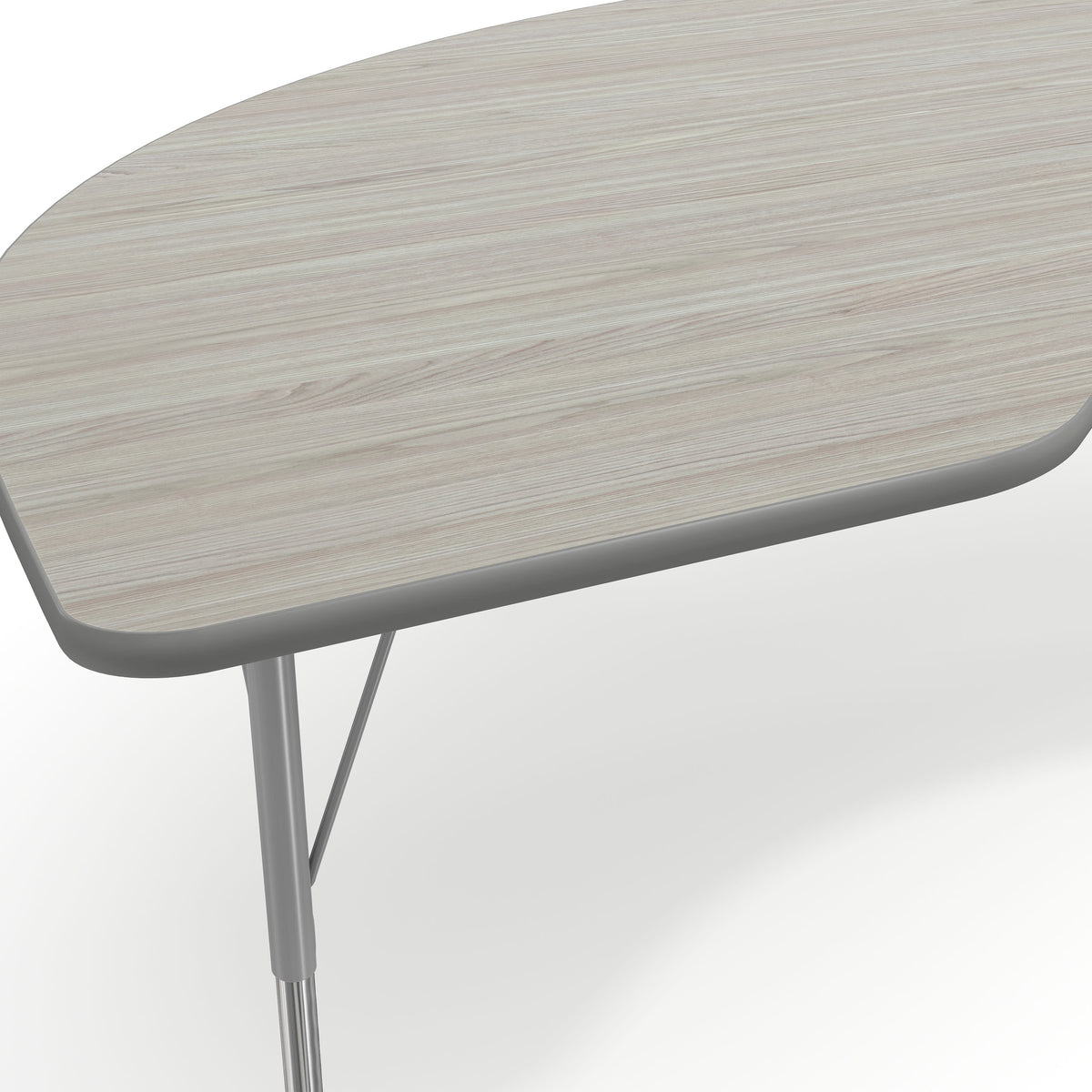 Light Gray Top/Silver Frame |#| Commercial Adjustable Height Kidney Activity Table with Short Legs in Light LTGY