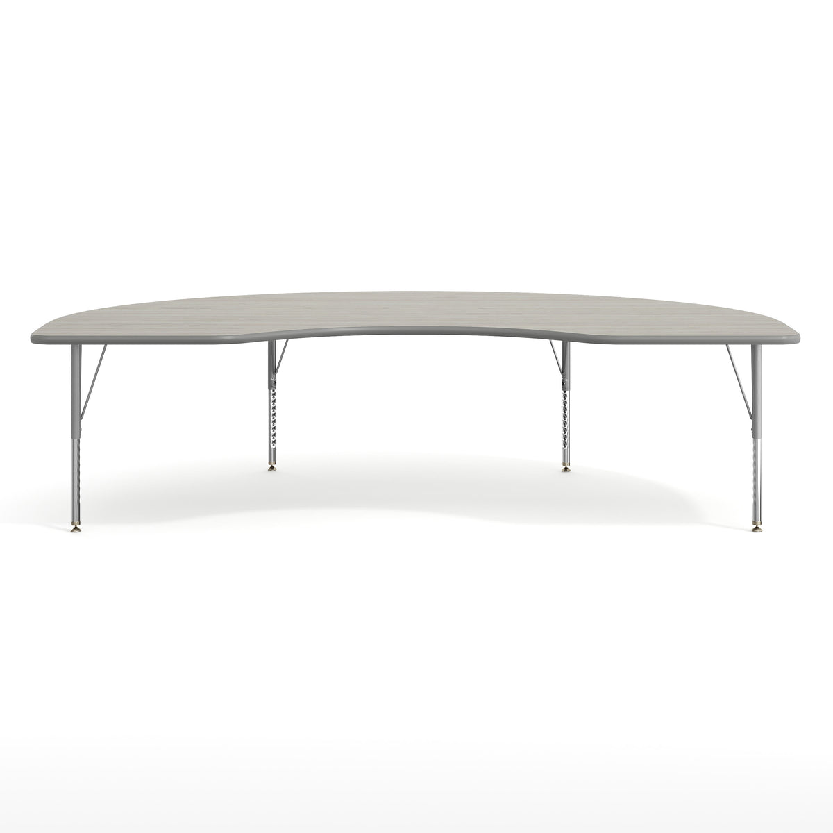 Light Gray Top/Silver Frame |#| Commercial Adjustable Height Kidney Activity Table with Short Legs in Light LTGY