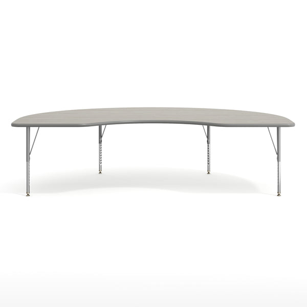 Light Gray Top/Silver Frame |#| Commercial Adjustable Height Kidney Activity Table with Short Legs in Light LTGY