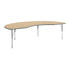Light Natural Top/Silver Frame |#| Commercial Adjustable Height Kidney Activity Table with Short Legs in LT NAT