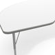 White Top/Silver Frame |#| Commercial Adjustable Height Kidney Activity Table with Short Legs in White