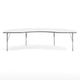 White Top/Silver Frame |#| Commercial Adjustable Height Kidney Activity Table with Short Legs in White