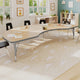 Light Natural Top/Silver Frame |#| Commercial Adjustable Height Kidney Activity Table with Short Legs in LT NAT