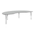 Gray Top/Silver Frame |#| Commercial Adjustable Height Kidney Activity Table with Short Legs in Gray
