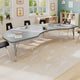 Gray Top/Silver Frame |#| Commercial Adjustable Height Kidney Activity Table with Short Legs in Gray
