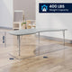 Gray Top/Silver Frame |#| Commercial Adjustable Height Kidney Activity Table with Short Legs in Gray