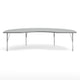 Gray Top/Silver Frame |#| Commercial Adjustable Height Kidney Activity Table with Short Legs in Gray