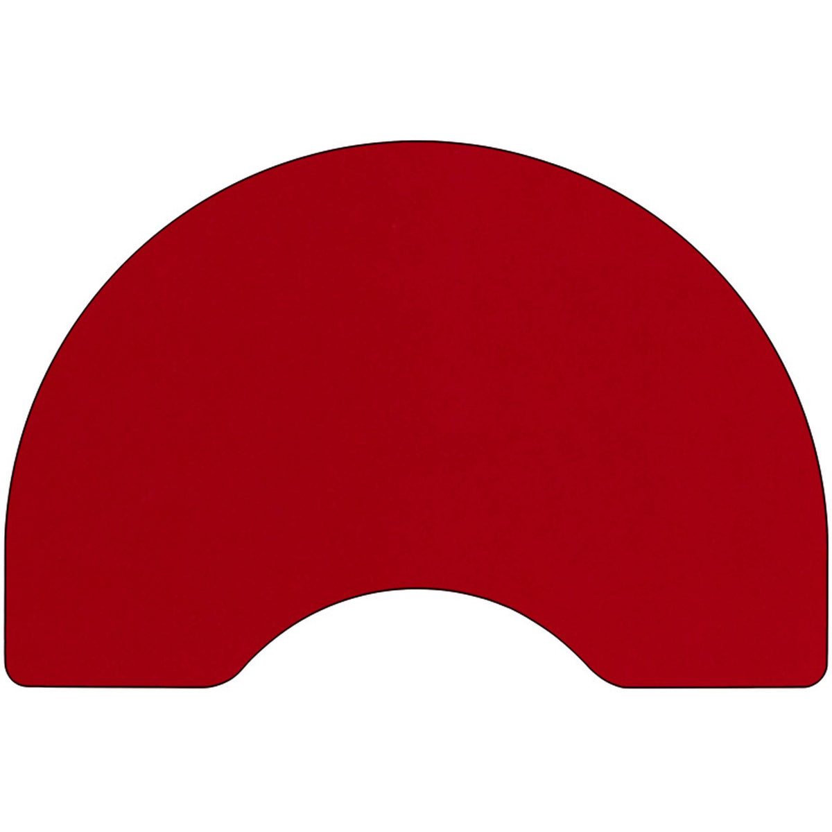 Red Top/Black Frame |#| 48"W x 96"L Kidney Red Thermal Laminate Activity Table - Height Adjustable Legs