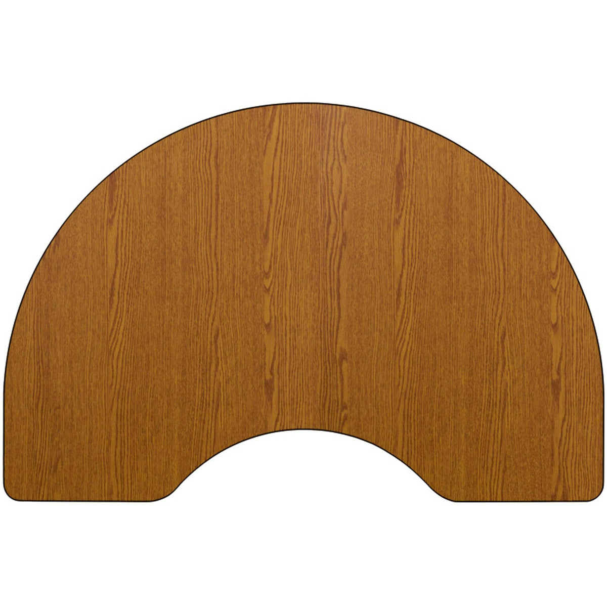 Oak Top/Black Frame |#| 48"W x 96"L Kidney Oak Thermal Laminate Activity Table - Height Adjustable Legs