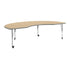 Light Natural Top/Silver Frame |#| Commercial Adjustable Height Kidney Activity Table with Locking Casters-LT NAT