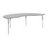 Gray Top/Silver Frame |#| Commercial Adjustable Height Kidney Activity Table-Standard Legs in Gray