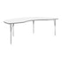 White Top/Silver Frame |#| Commercial Adjustable Height Kidney Activity Table-Standard Legs in White