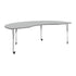 Gray Top/Silver Frame |#| Commercial Adjustable Height Kidney Activity Table with Locking Casters-Gray