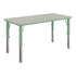 Light Gray Woodgrain/Sage |#| Plastic Adjustable Height Classroom Activity Table-Light Gray/Sage, 47.25x23.5