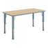 Natural Woodgrain/Dusty Blue |#| Plastic Adjustable Height Classroom Activity Table-Natural/Dusty BL, 47.25x23.5
