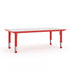 Red |#| 23.625"W x 47.25"L Rectangular Red Plastic Activity Table with Grey Top