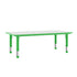 Green |#| 23.625"W x 47.25"L Rectangular Green Plastic Activity Table with Grey Top