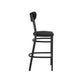 Black Vinyl Back/Black Vinyl Seat |#| Commercial Metal Barstool with Vinyl Seat and Boomerang Back-Black Finish