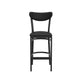 Black Vinyl Back/Black Vinyl Seat |#| Commercial Metal Barstool with Vinyl Seat and Boomerang Back-Black Finish