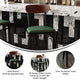 Walnut Wood Back/Green Vinyl Seat |#| Commercial Metal Barstool with Vinyl Seat and Wood Boomerang Back-Green/Walnut