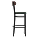 Walnut Wood Back/Green Vinyl Seat |#| Commercial Metal Barstool with Vinyl Seat and Wood Boomerang Back-Green/Walnut