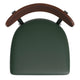 Walnut Wood Back/Green Vinyl Seat |#| Commercial Metal Barstool with Vinyl Seat and Wood Boomerang Back-Green/Walnut