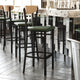 Natural Birch Wood Back/Green Vinyl Seat |#| Commercial Metal Barstool with Vinyl Seat and Wood Boomerang Back-Green/Natural