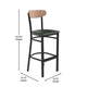 Natural Birch Wood Back/Green Vinyl Seat |#| Commercial Metal Barstool with Vinyl Seat and Wood Boomerang Back-Green/Natural
