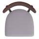 Walnut Wood Back/Gray Vinyl Seat |#| Commercial Metal Barstool with Vinyl Seat and Wood Boomerang Back-Gray/Walnut