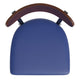 Walnut Wood Back/Blue Vinyl Seat |#| Commercial Metal Barstool with Vinyl Seat and Wood Boomerang Back-Blue/Walnut