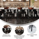Walnut Wood Back/Black Vinyl Seat |#| Commercial Metal Barstool with Vinyl Seat and Wood Boomerang Back-Black/Walnut