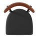 Walnut Wood Back/Black Vinyl Seat |#| Commercial Metal Barstool with Vinyl Seat and Wood Boomerang Back-Black/Walnut