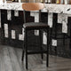 Natural Birch Wood Back/Black Vinyl Seat |#| Commercial Metal Barstool with Vinyl Seat and Wood Boomerang Back-Black/Natural