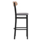 Natural Birch Wood Back/Gray Vinyl Seat |#| Commercial Metal Barstool with Vinyl Seat and Wood Boomerang Back-Gray/Natural
