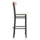 Natural Birch |#| Commercial Metal Barstool with Wood Seat and Boomerang Back-Natural Birch Finish