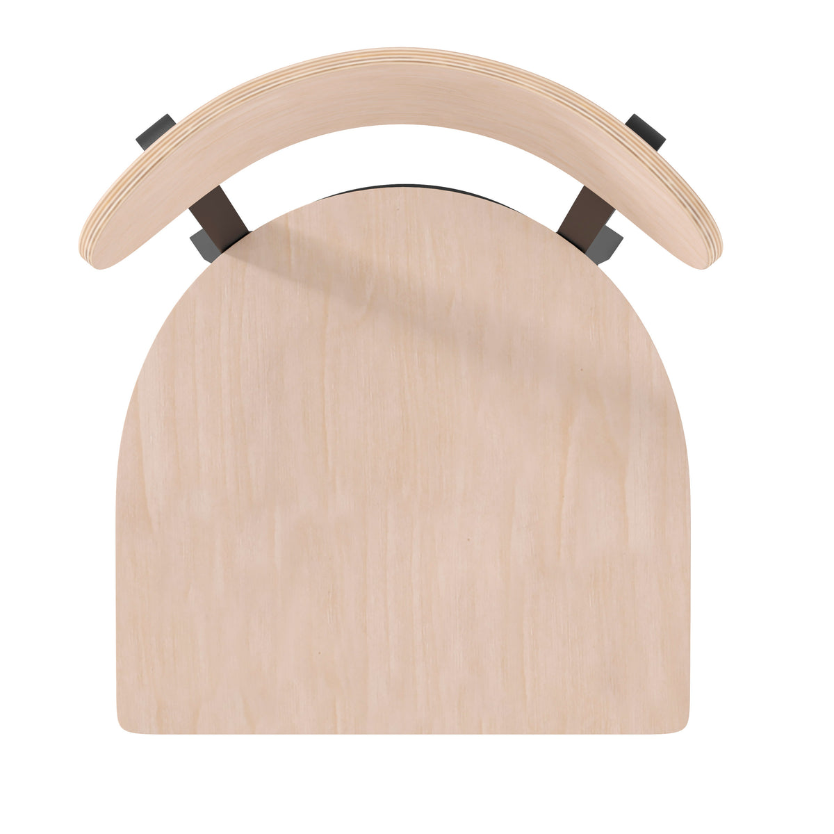Natural Birch |#| Commercial Metal Barstool with Wood Seat and Boomerang Back-Natural Birch Finish