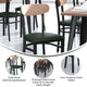 Natural Birch Wood Back/Green Vinyl Seat |#| Commercial Metal Dining Chair - Vinyl Seat - Wood Boomerang Back-Green/Natural