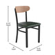 Natural Birch Wood Back/Green Vinyl Seat |#| Commercial Metal Dining Chair - Vinyl Seat - Wood Boomerang Back-Green/Natural