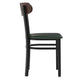 Walnut Wood Back/Green Vinyl Seat |#| Commercial Metal Dining Chair with Vinyl Seat - Wood Boomerang Back-Green/Walnut