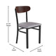 Walnut Wood Back/Gray Vinyl Seat |#| Commercial Metal Dining Chair - Vinyl Seat - Wood Boomerang Back-Gray/Walnut