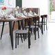 Walnut Wood Back/Gray Vinyl Seat |#| Commercial Metal Dining Chair - Vinyl Seat - Wood Boomerang Back-Gray/Walnut